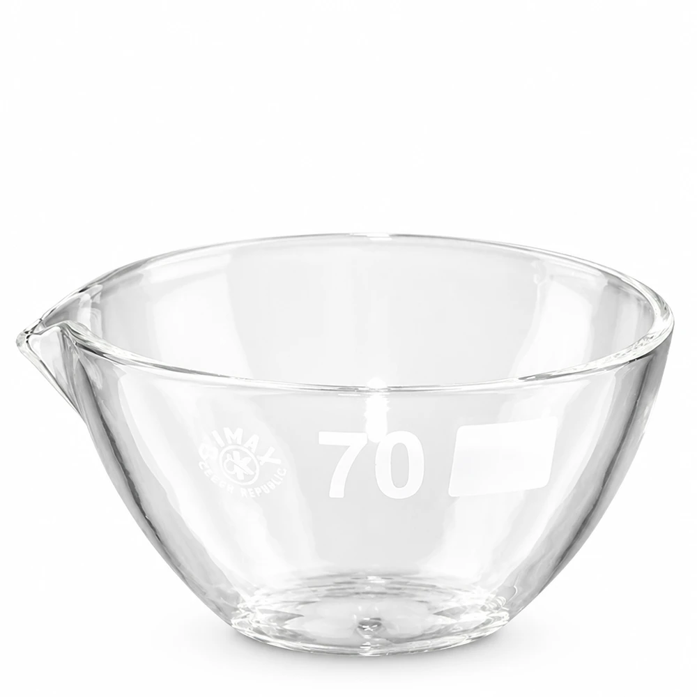 Coupelle d'évaporation en verre de laboratoire transparent de 70 mm de diamètre en borosilicate de haute qualité