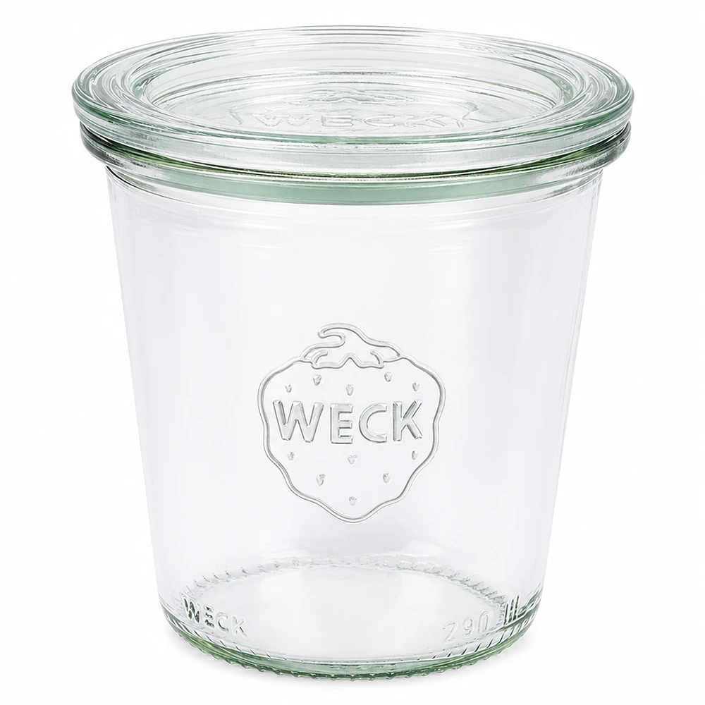 WECK Bocal 290ml haut avec couvercle en verre RR80 Bocal transparent pour la conservation et le stockage