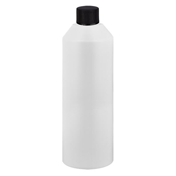 Flacon de pharmacie HDPE 250ml blanc avec bouchon vissable noir Flacon de pharmacie HDPE 250ml blanc avec bouchon vissable noir