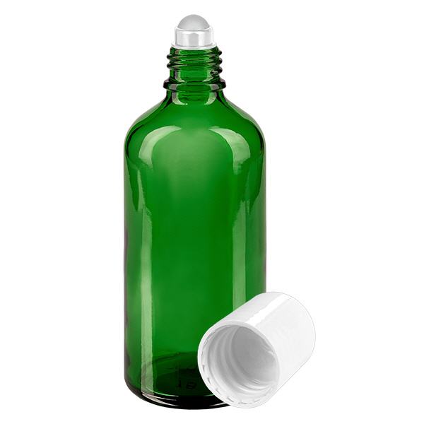 Flacon de pharmacie vert 100ml Roll-On bouchon blanc Flacon de pharmacie vert 100ml Roll-On bouchon blanc