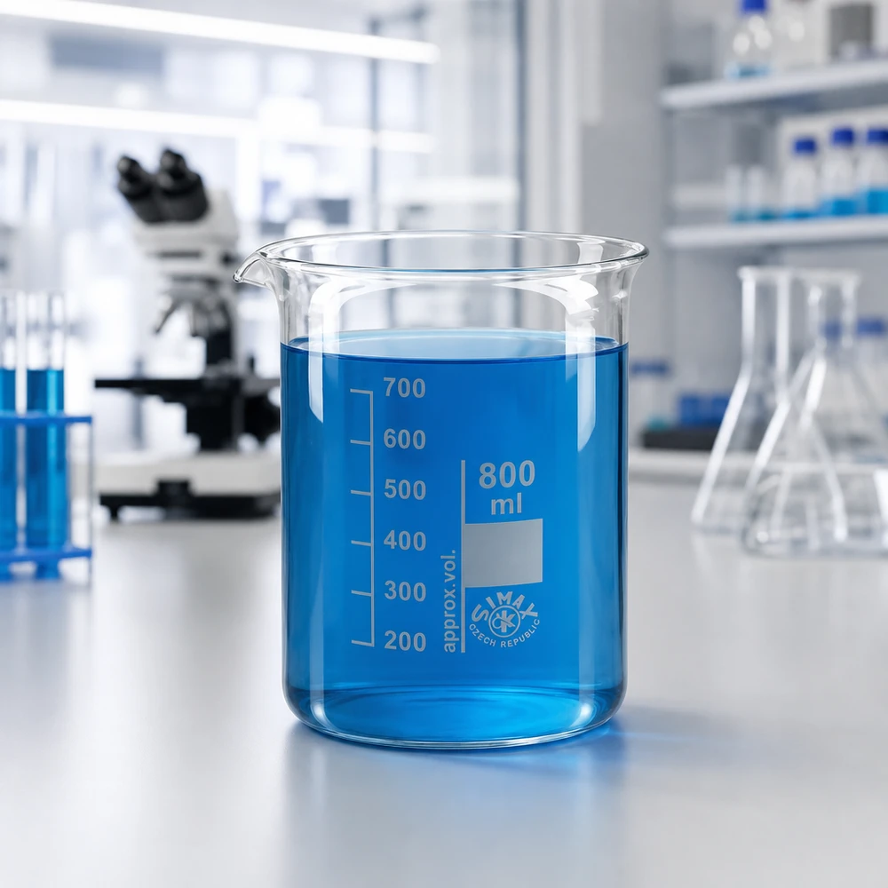 Bécher 800ml en verre borosilicate résistant à la chaleur (forme basse) Bécher 800ml forme basse en verre borosilicaté pour les applications de laboratoire et les expériences chimiques