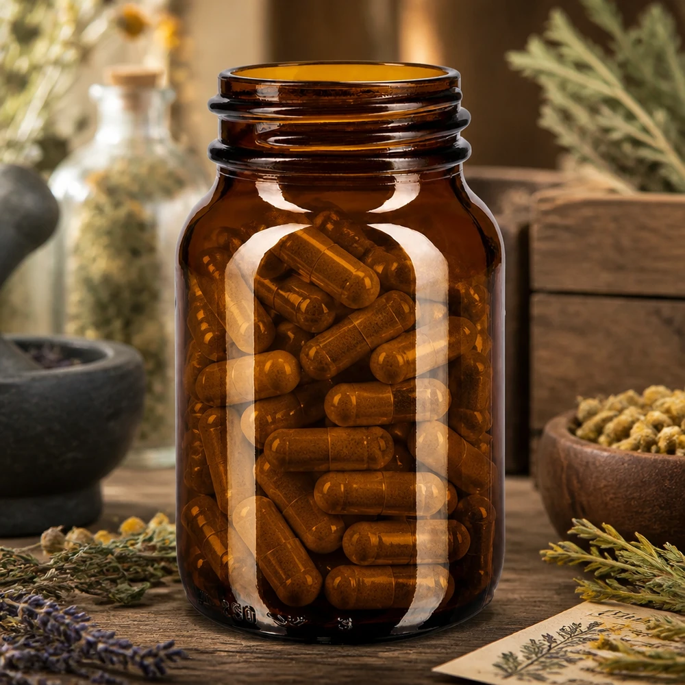 Bocal à col large en verre ambré 250 ml, goulot DIN 55, sans couvercle Bouteille en verre brun de 250 ml à col large, idéale pour les gélules et les comprimés.