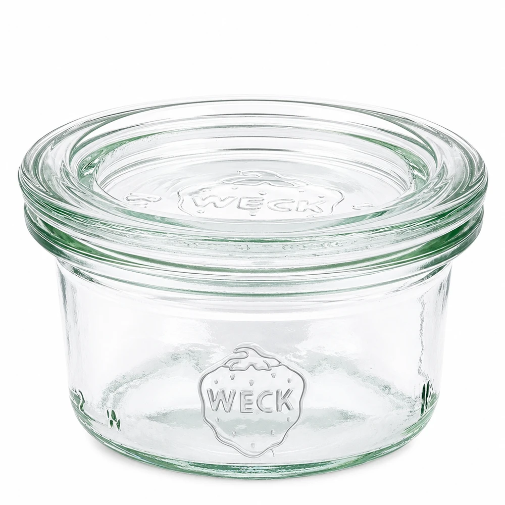 WECK Pot renversé 50ml avec couvercle en verre RR60 Pot de conservation transparent pour confiture et conserves