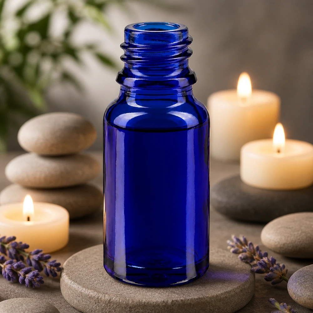 Bouteille de pharmacie classique de 10 ml en verre bleu épais offrant une stabilité et une durabilité optimales