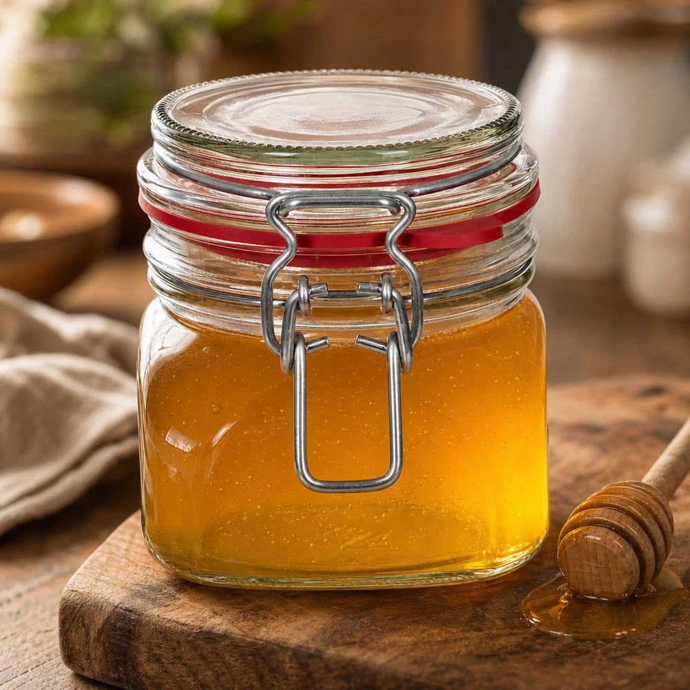 Pot à conserves de 370 ml avec fermeture à étrier, parfait pour le miel et les pâtes à tartiner sucrées