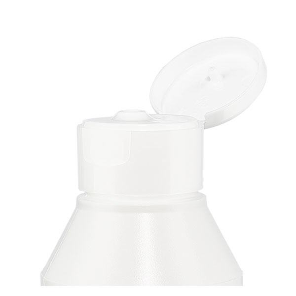Bouchon blanc + couvercle à charnière ND32, pr flacons à lotion Bouchon blanc + couvercle à charnière ND32, pr flacons à lotion