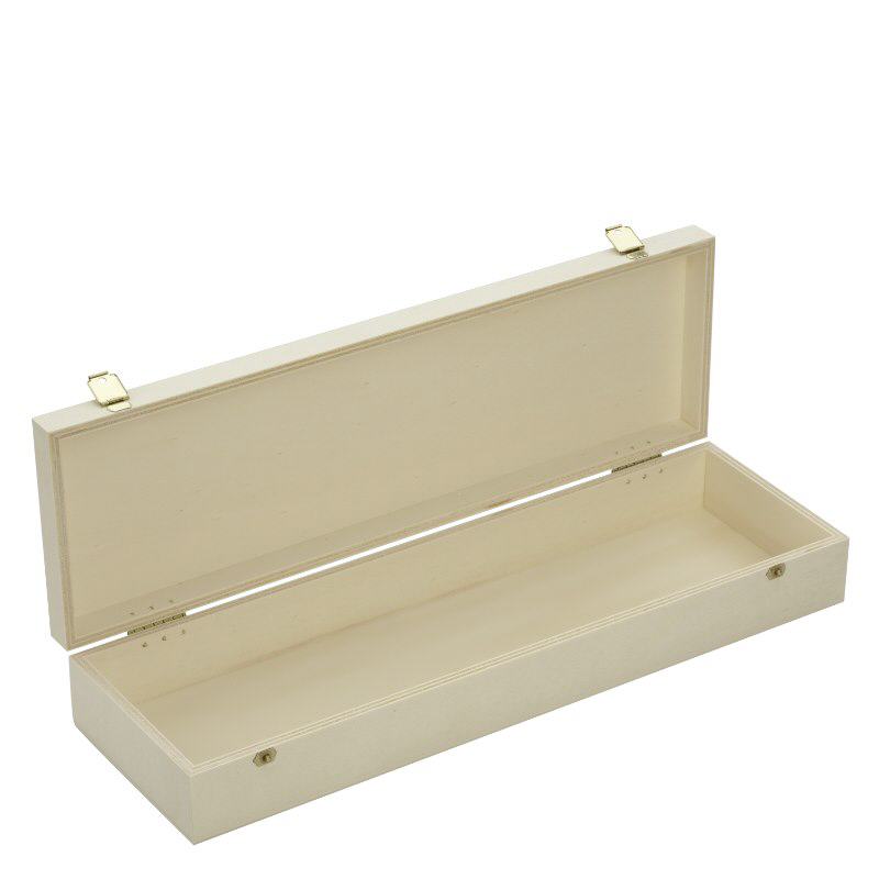Boîte en bois avec couvercle à charnière 36x11x5cm (peuplier contreplaqué)