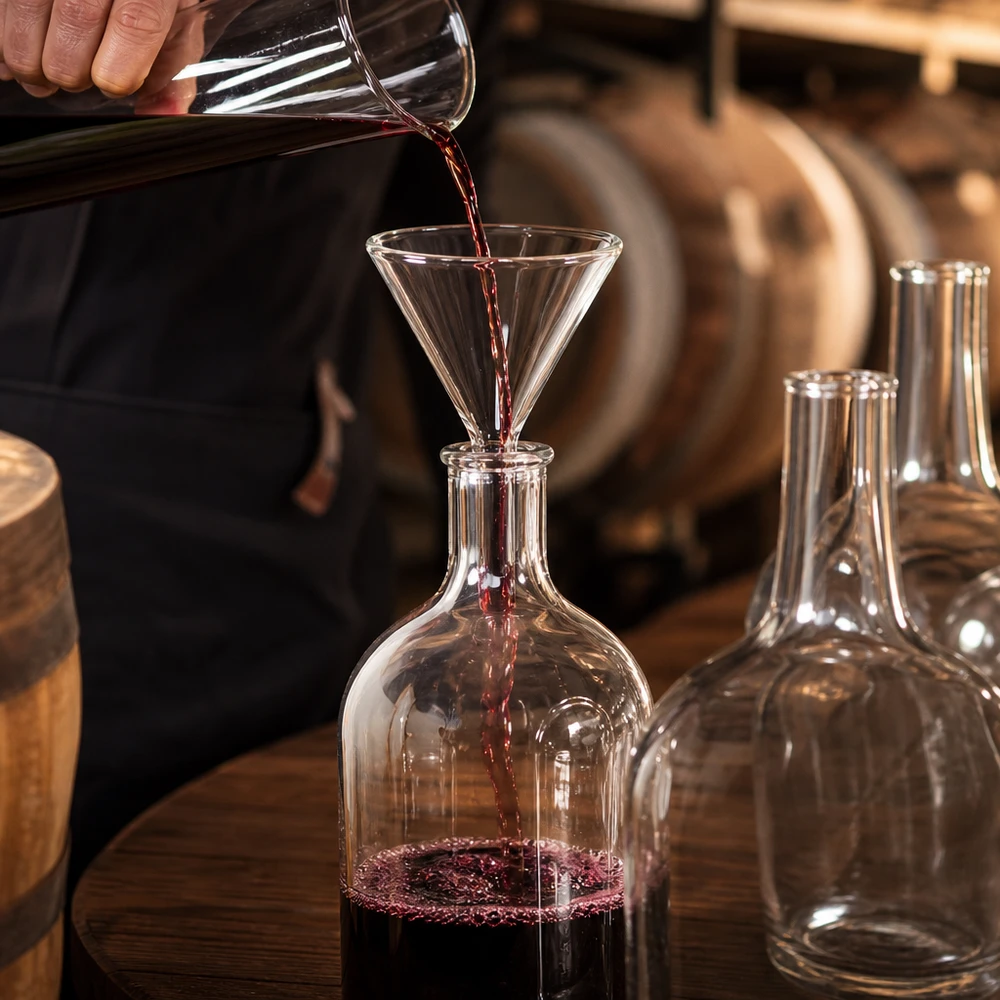 Entonnoir en verre transparent avec un angle d'entonnoir de 60 degrés pour un débit de liquide optimal