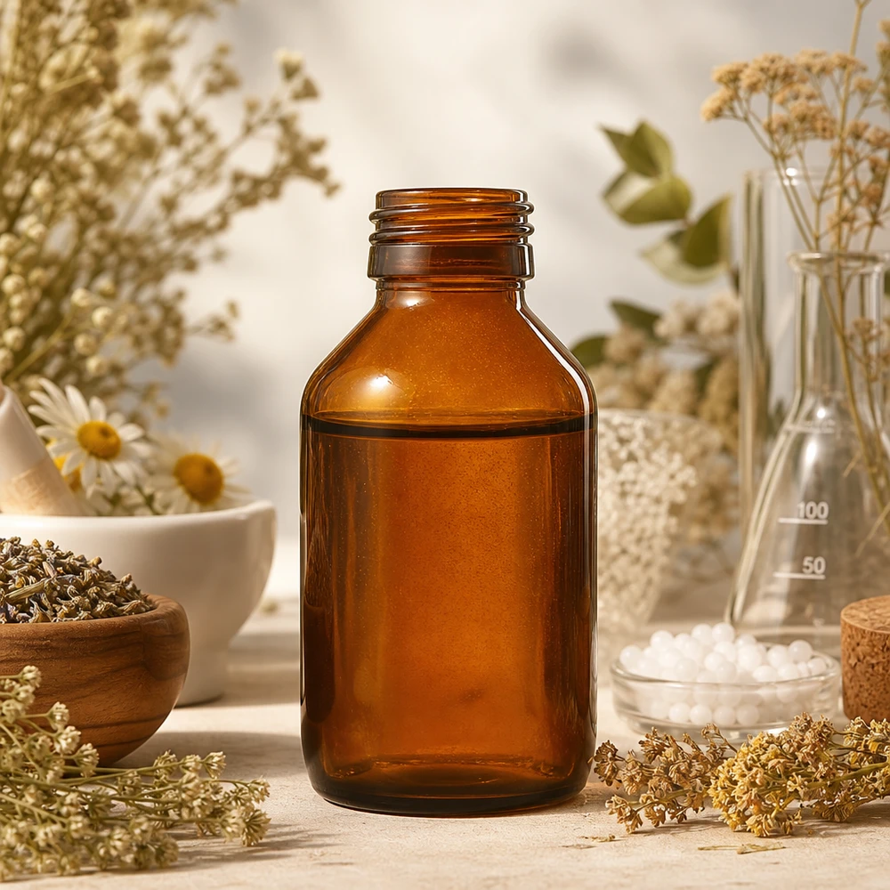 Flacon médical 100 ml couleur ambrée, PP 28 Bouteille de pharmacie de 100ml en verre brun avec filetage PP28 pour les substances sensibles à la lumière