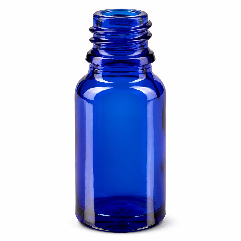 Flacon 10 ml DIN18 - verre bleu Flacon ApoGlas de haute qualité en bleu cobalt d'une capacité de 10ml pour les pharmacies