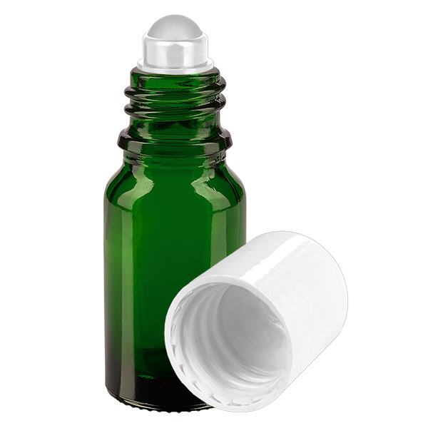 Flacon de pharmacie vert 10ml Roll-On bouchon blanc Flacon de pharmacie vert 10ml Roll-On bouchon blanc