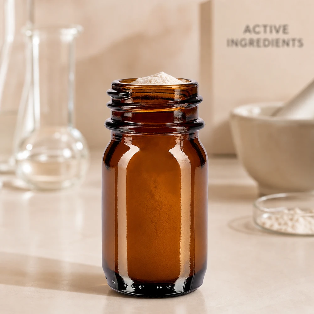 Bouteille compacte à col large de 30 ml en verre brun de haute qualité pour les besoins du laboratoire