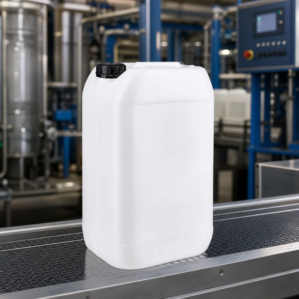Jerrican de 15 litres avec bouchon à vis Bidon industriel de 15 litres en plastique HDPE de qualité alimentaire, avec bouchon OV noir