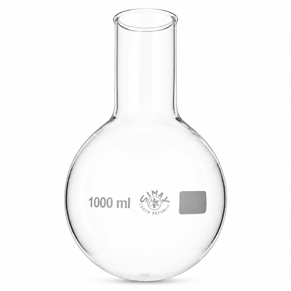 Ballon rond de chimie 1000ml à col large pour la distillation, l'extraction et la conduite de réaction