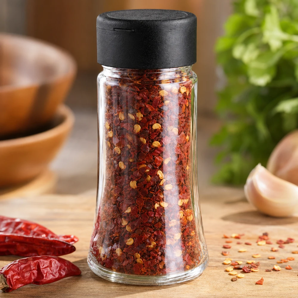 Pot à sel/épices 95 ml avec saupoudreuse, noir