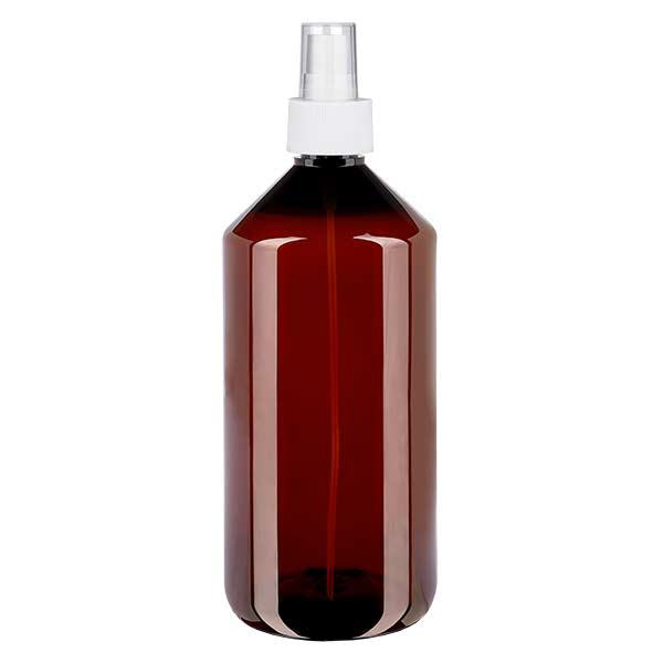 Flacon PET 1000ml avec vaporisateur blanc