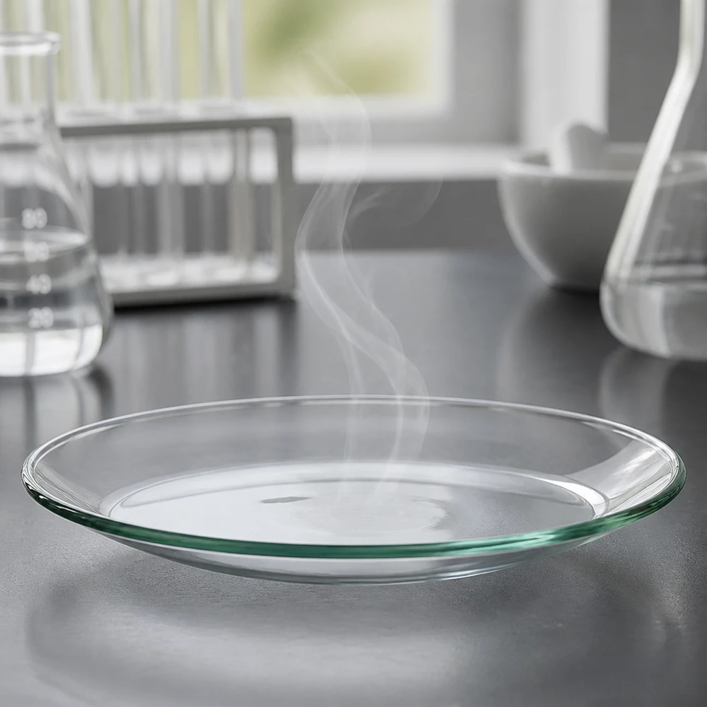 Plateau de laboratoire plat de 60mm de diamètre en verre transparent pour les essais d'évaporation
