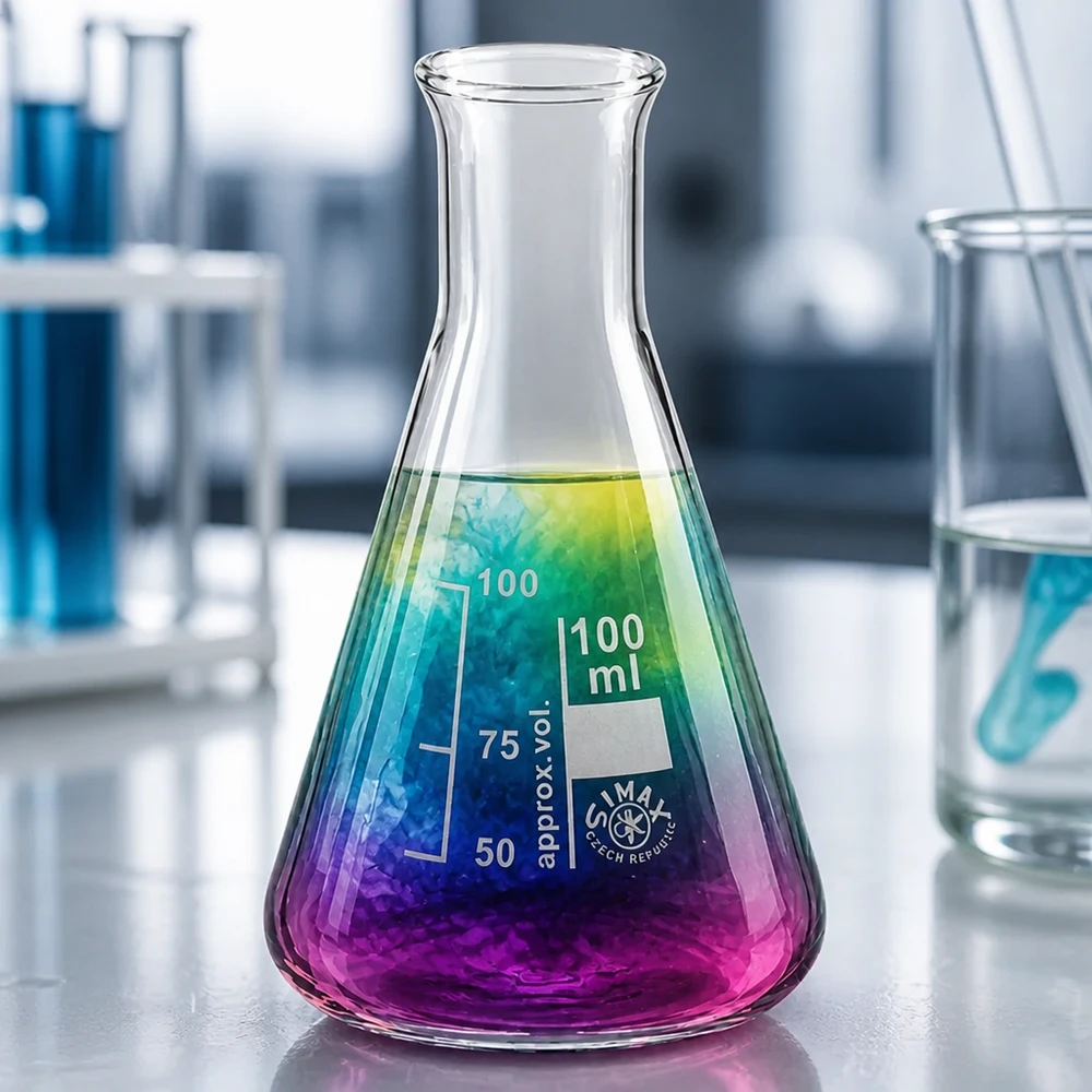 Erlenmeyer résistant à la chaleur 100ml col étroit en verre de laboratoire de haute qualité