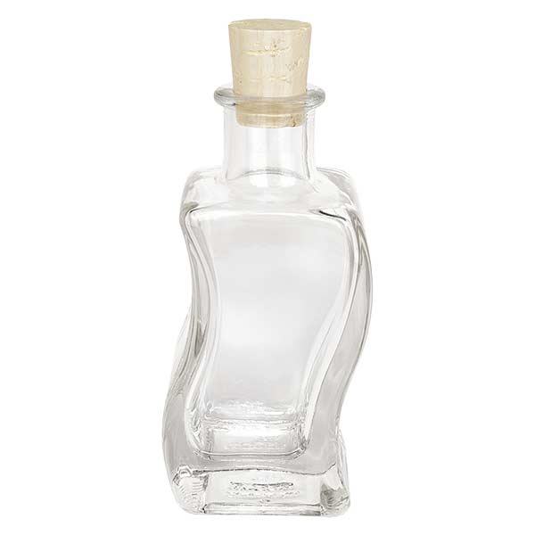 Flacon transparent Altana 100 ml, goulot 18 mm, avec bouchon de liège 18/22 Flacon transparent Altana 100 ml, goulot 18 mm, avec bouchon de liège 18/22