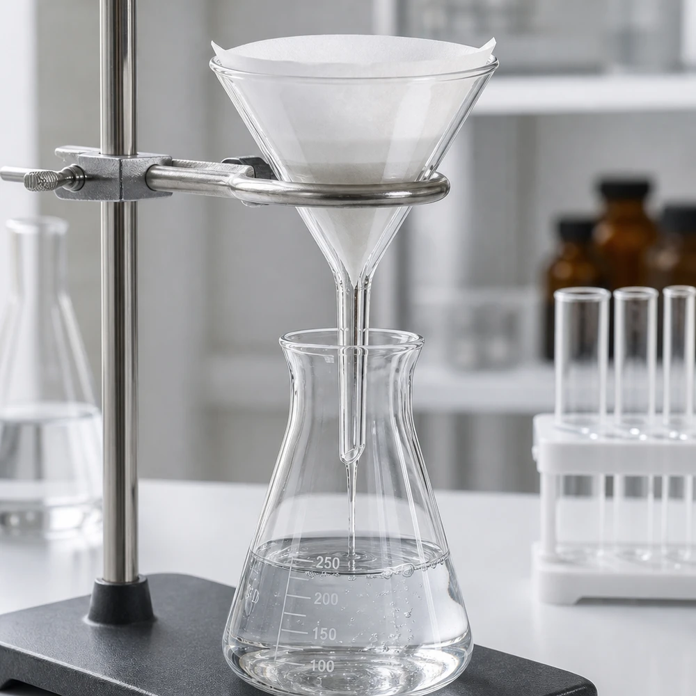 Entonnoir de laboratoire de précision 55mm en borosilicate avec angle de 60° pour un dosage précis en chimie