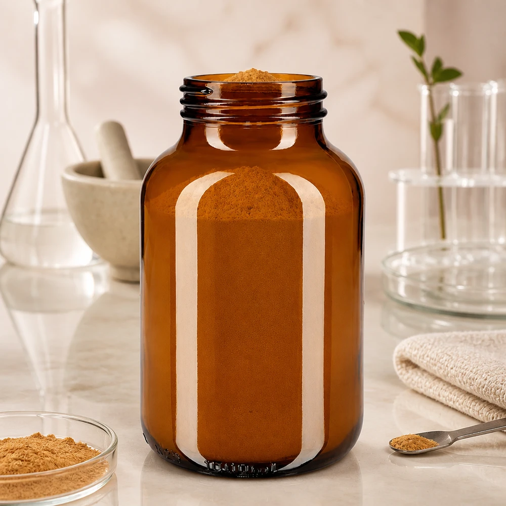 Grand flacon à col large de 1000 ml en verre brun foncé avec large ouverture pour les poudres et les granulés