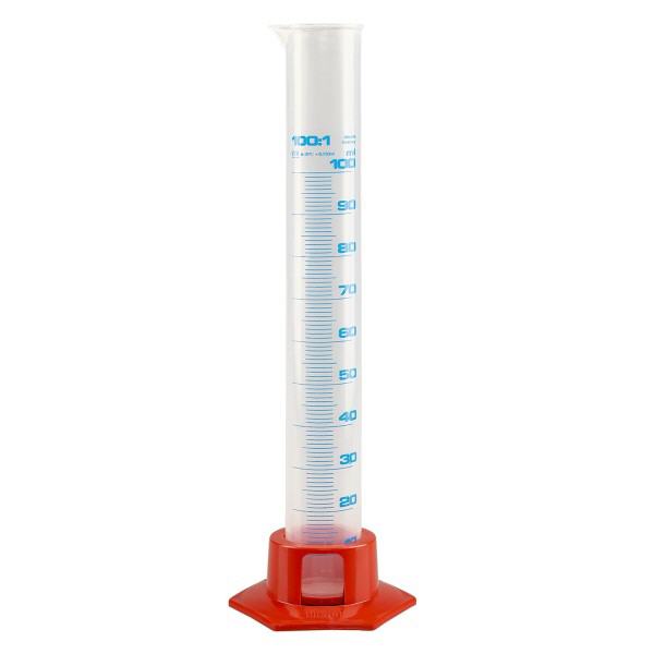 Éprouvette graduée en PP 100 ml, avec socle Éprouvette graduée en PP 100 ml, avec socle