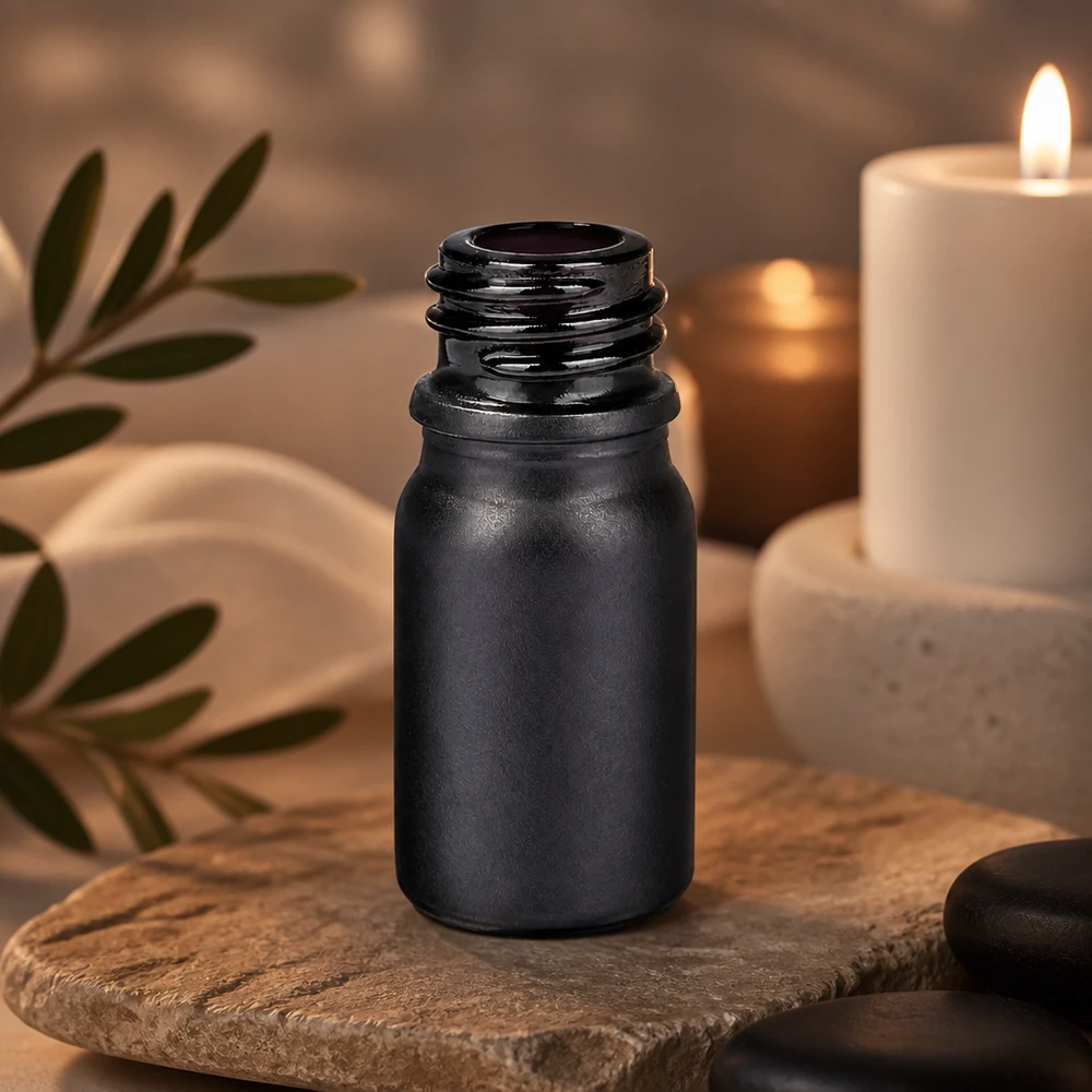 Flacon à pharmacie 5ml BlackLine UT18/5 UNiTWIST Bouteille de pharmacie robuste de 5ml BlackLine UT18/5 UNiTWIST avec dosage optimal pour les cosmétiques naturels