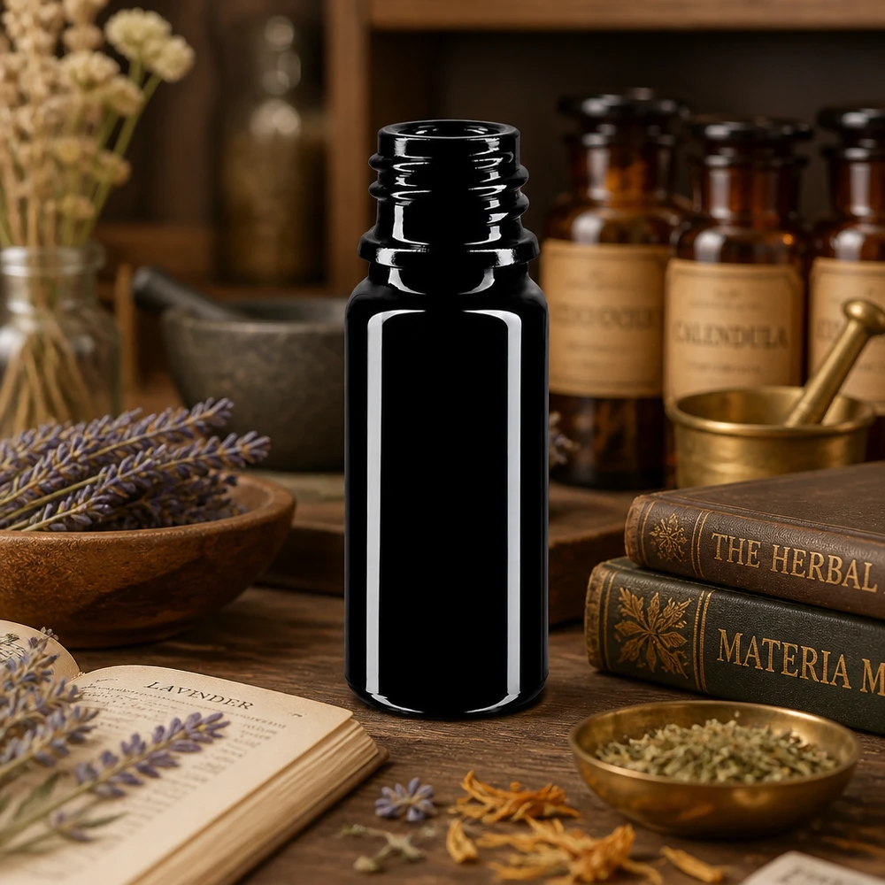 Flacon en verre violet 10 ml DIN18 (verre Miron) Bouteille en verre violet 10ml DIN 18 pas de vis optimal pour les teintures et essences faites maison
