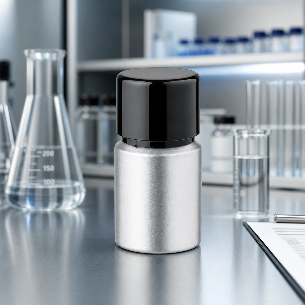 Bouteille en aluminium teinté 10 ml, avec bouchon à vis noir et joint conique Flacon en aluminium de 10ml avec surface décapée - conservation hygiénique pour les produits pharmaceutiques