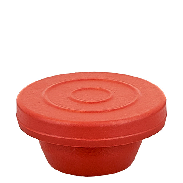 Bouchons pour flacon d'injection, en safepack, 20 mm en bromobutyle rouge Bouchons pour flacon d'injection, en safepack, 20 mm en bromobutyle rouge