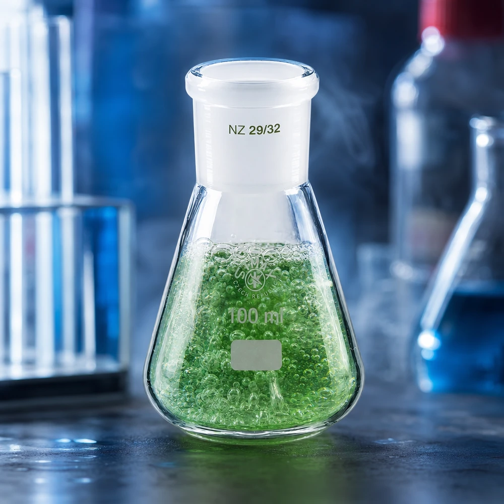 Erlenmeyer 100 ml col large, verre borosilicate avec rodage normalisé 29/32