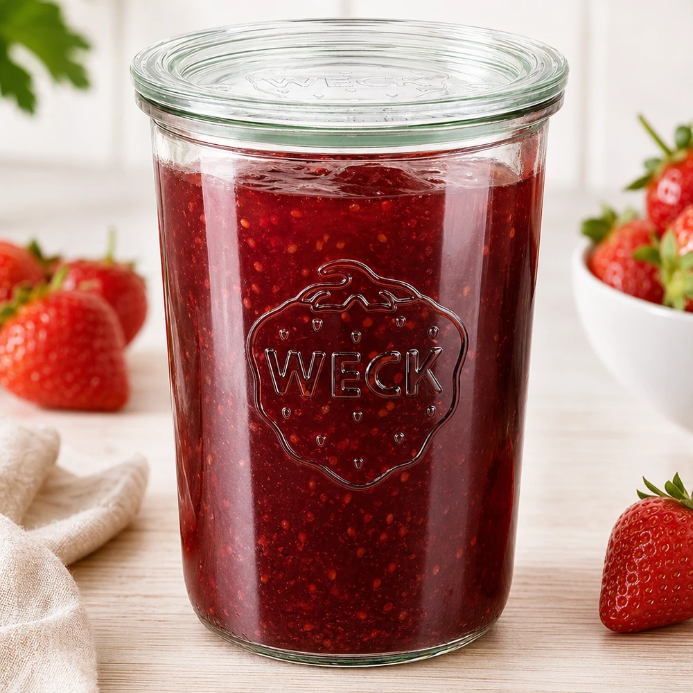Bocal en verre de 850 ml avec couvercle en verre WECK RR100 Bocal en verre de 850 ml avec couvercle en verre WECK RR100