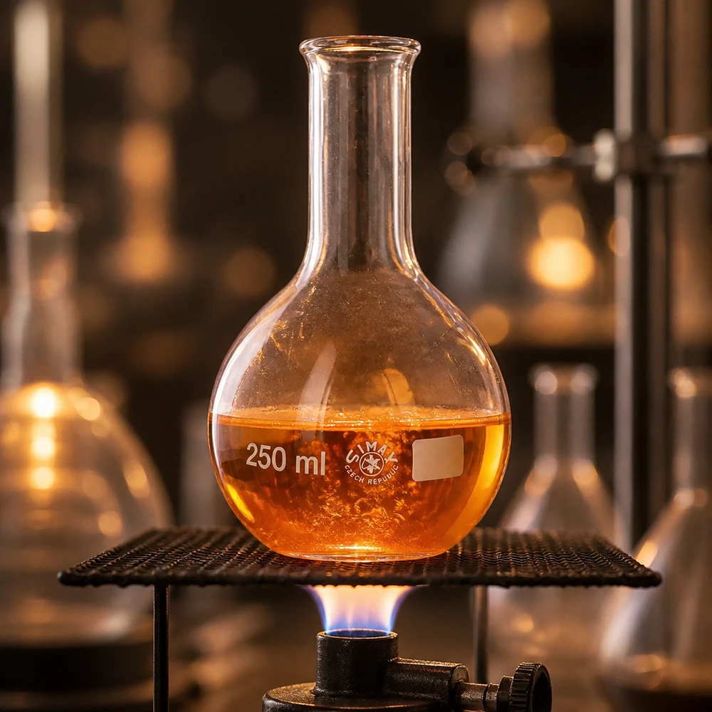 Ballon à fond plat 250ml en borosilicate à col étroit avec bord arrondi Fiole de laboratoire professionnelle 250ml à col étroit en verre borosilicaté pour les expériences scientifiques