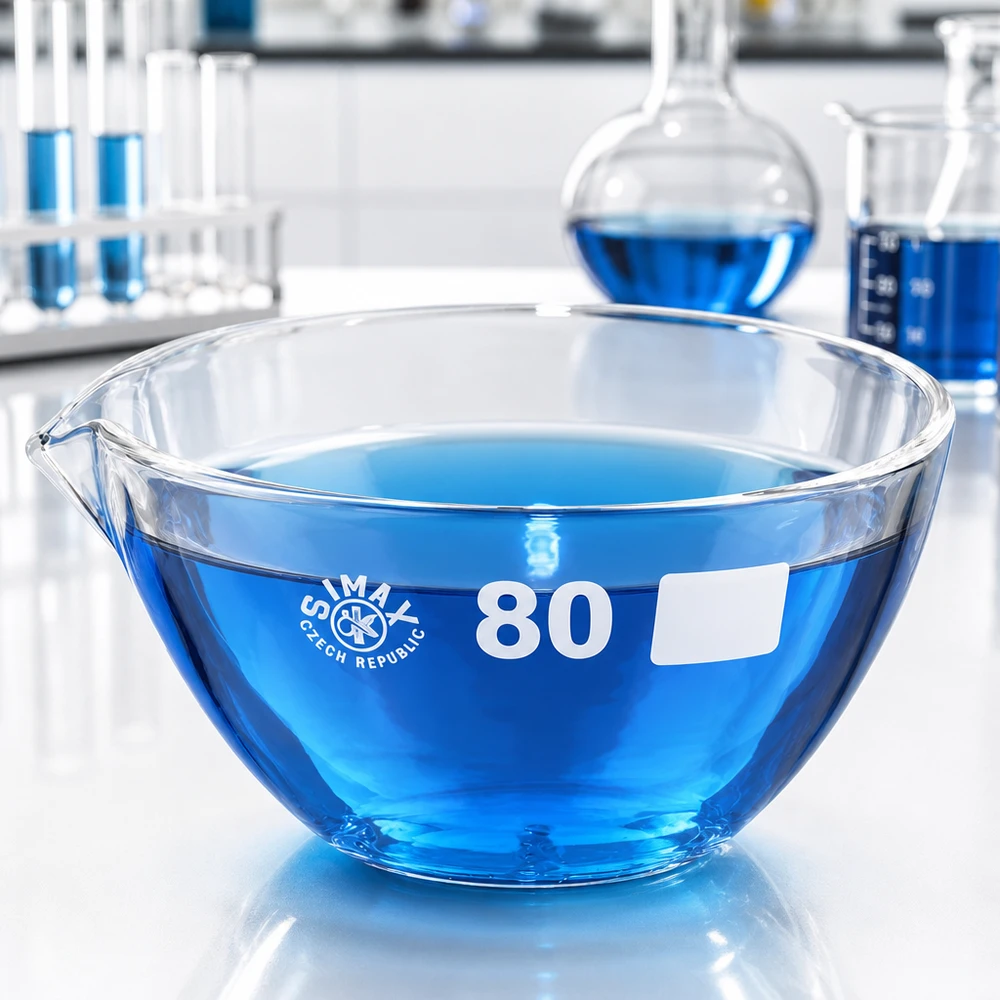 Bol d'évaporation résistant aux produits chimiques de 90 ml avec bec verseur, parfait pour la synthèse et le retraitement