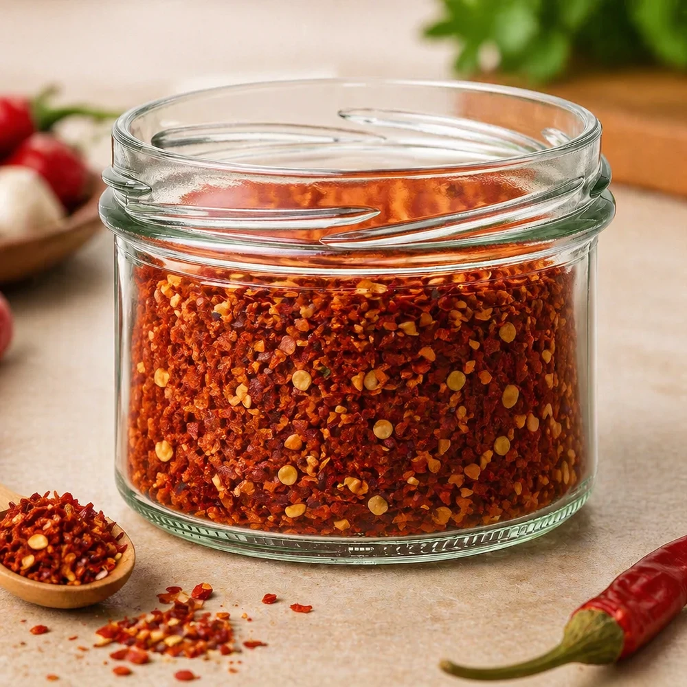 UNiTWIST Sturz225 - Verre renversé contenu 225ml TO82 UNiTWIST Bocal en verre de 225ml rempli de mélange d'épices au chili, conserve en verre pour les épices et les provisions de cuisine
