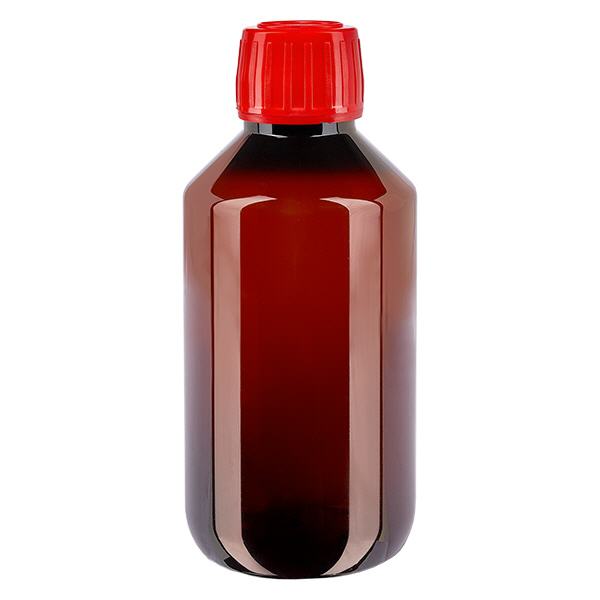 Bouteille PET 200ml avec bouchon rouge,bouchon d'inviolabilité Bouteille PET 200ml avec bouchon rouge,bouchon d'inviolabilité