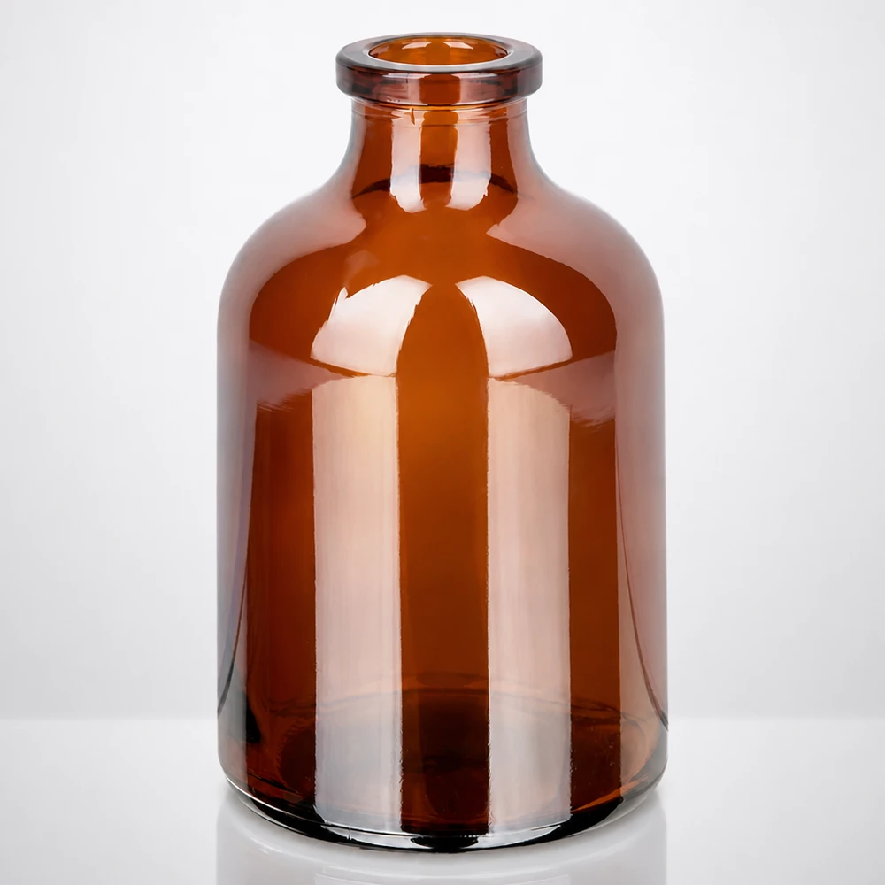 Flacon pour solution injectable, 50 ml en verre ambré Sterile Injektionsflasche Braunglas 50ml für Veterinär- und Humanmedizin geeignet