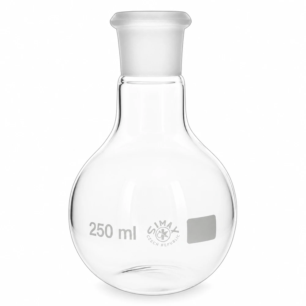 Ballon de distillation 250ml en verre borosilicaté clair avec rodage standardisé