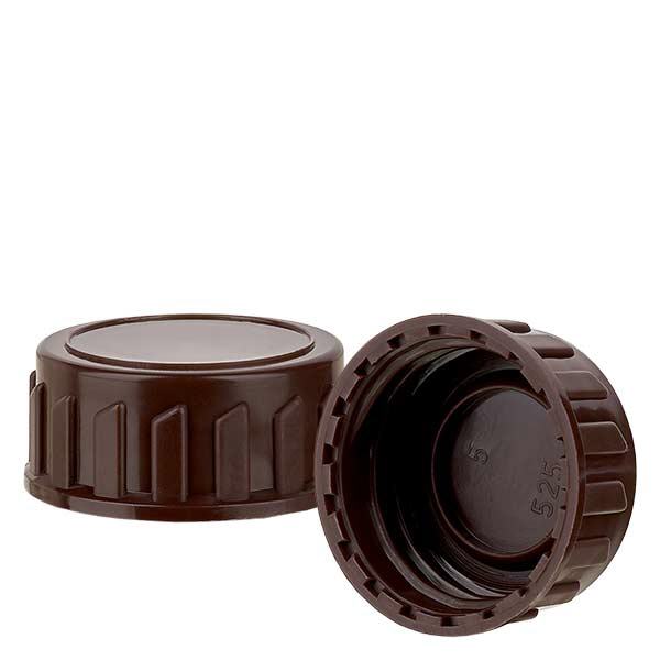 Capsule à vis marron 28mm pour flacons médicaux (standard) Capsule à vis marron 28mm pour flacons médicaux (standard)