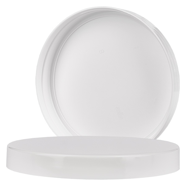Couvercle à vis blanc filetage 100 mm, pour pots à vis en PET 1000 ml Couvercle à vis blanc filetage 100 mm, pour pots à vis en PET 1000 ml