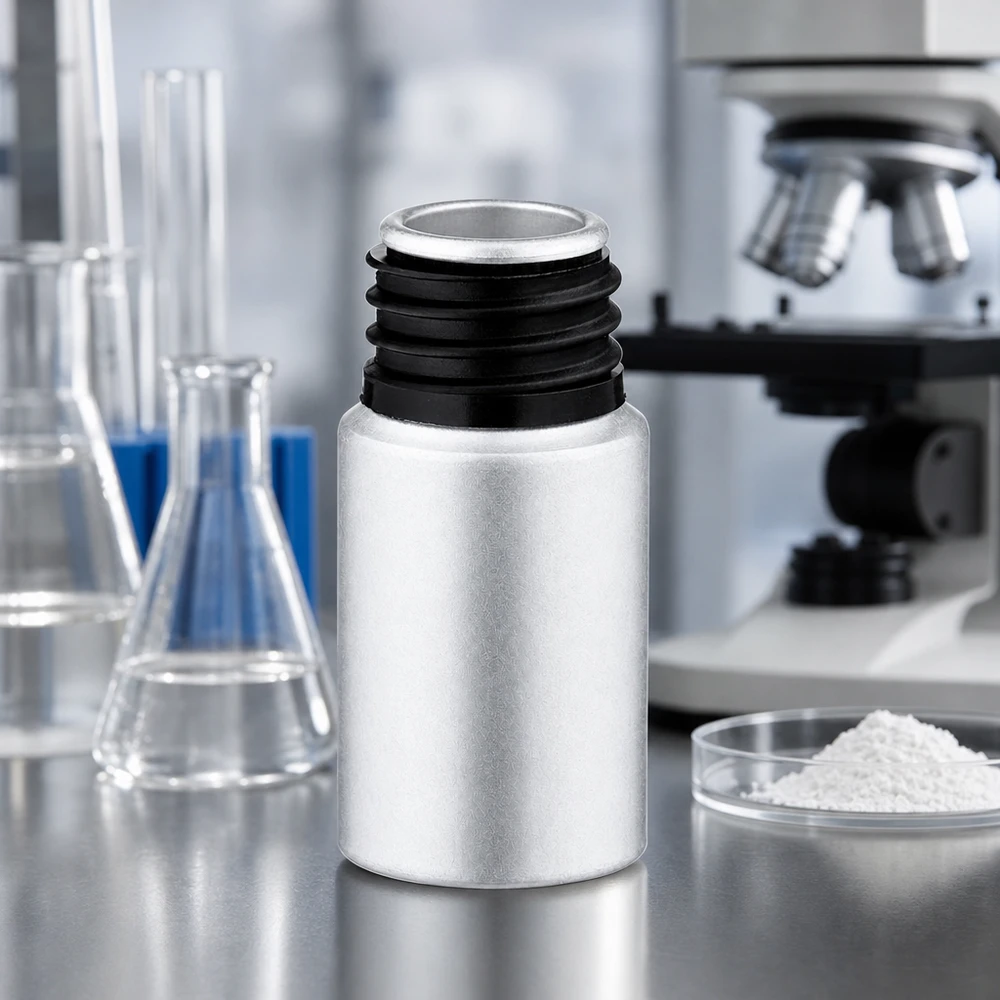Bouteille en aluminium teinté 10 ml, sans bouchon Bouteille d'échantillon en aluminium légère de 10 ml avec bouchon noir pour usage scientifique