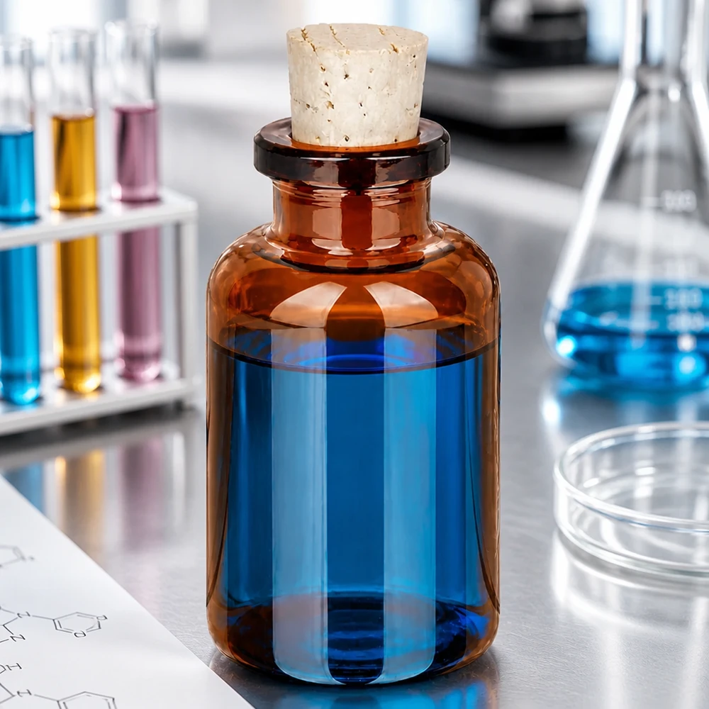 Braunglas Probenflasche 20ml mit Korkverschluss für Dunkelaufbewahrung im Labor