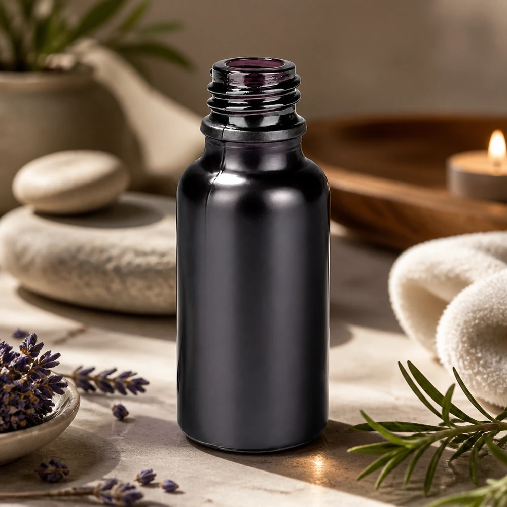 Flacon à pharmacie 20ml BlackLine UT18/20 UNiTWIST Flacon en verre noir de 20ml avec filetage UNiTWIST UT18/20 pour les applications de laboratoire et la pharmacie
