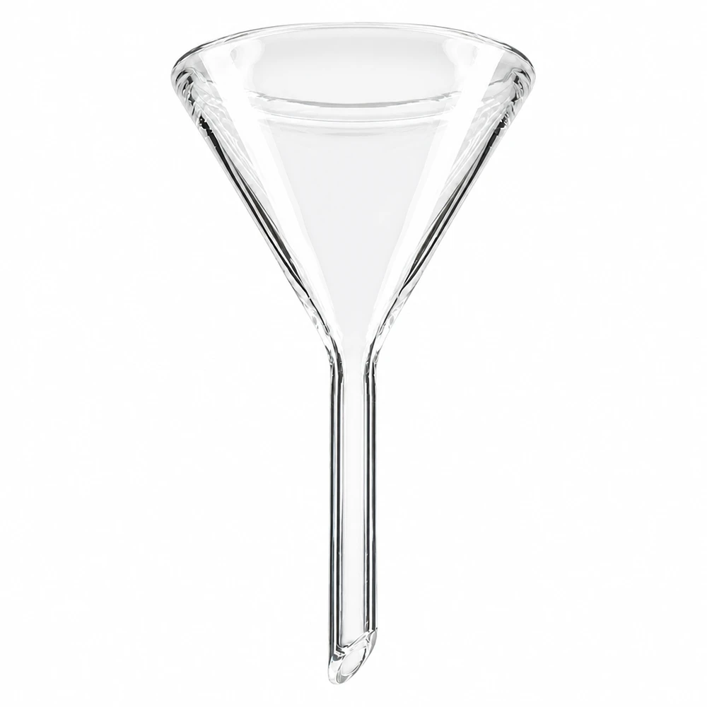 Entonnoir en verre 45mm de diamètre en verre sodocalcique avec angle de 60 degrés et manche court