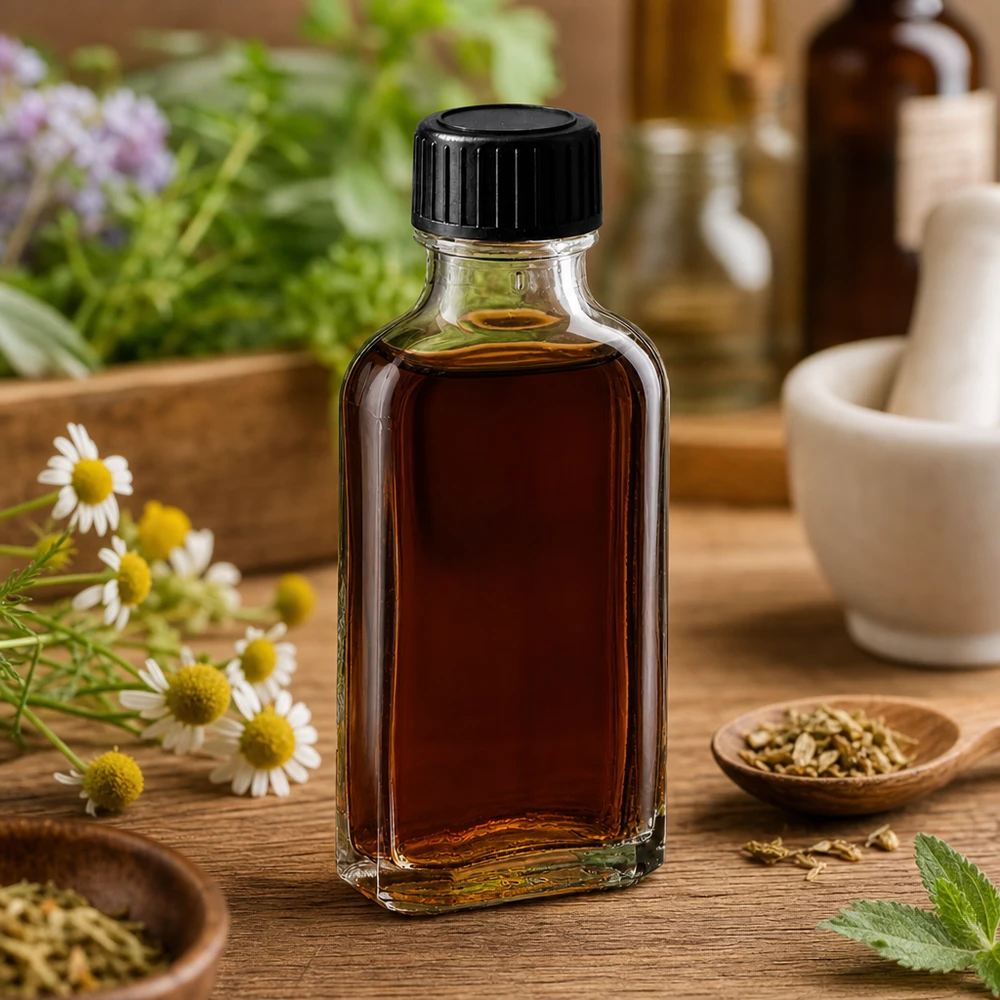 Petit flacon en verre Meplat de 50 ml avec joint en EPE, destiné aux huiles à base de plantes et aux produits naturels