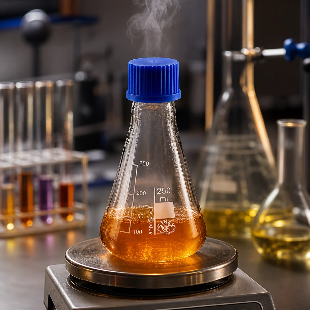 Ballon de laboratoire vaporisant 250ml avec bouchon à vis pour solutions chimiques chaudes