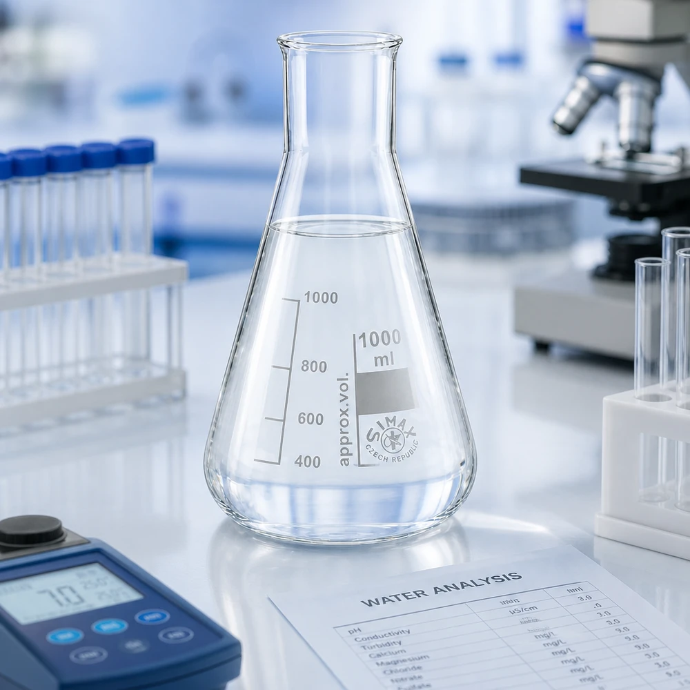 Erlenmeyer 1000ml col large, verre borosilicate Erlenmeyer 1000ml col large, verre borosilicate