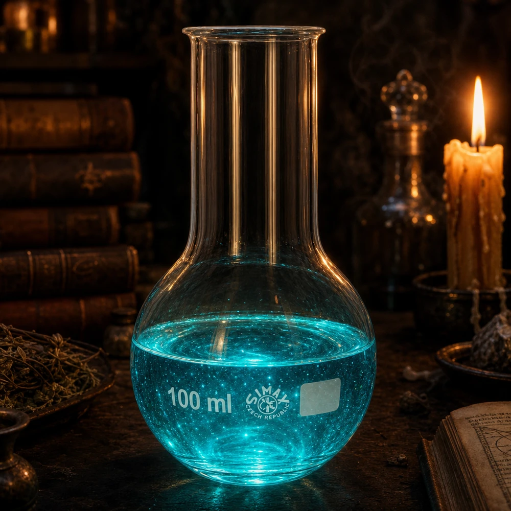 Ballon à fond plat 100 ml à col large, en verre borosilicate avec bord renforcé Ballon à fond plat en borosilicate 100ml avec propriétés de résistance à la chaleur pour les expériences de chauffage