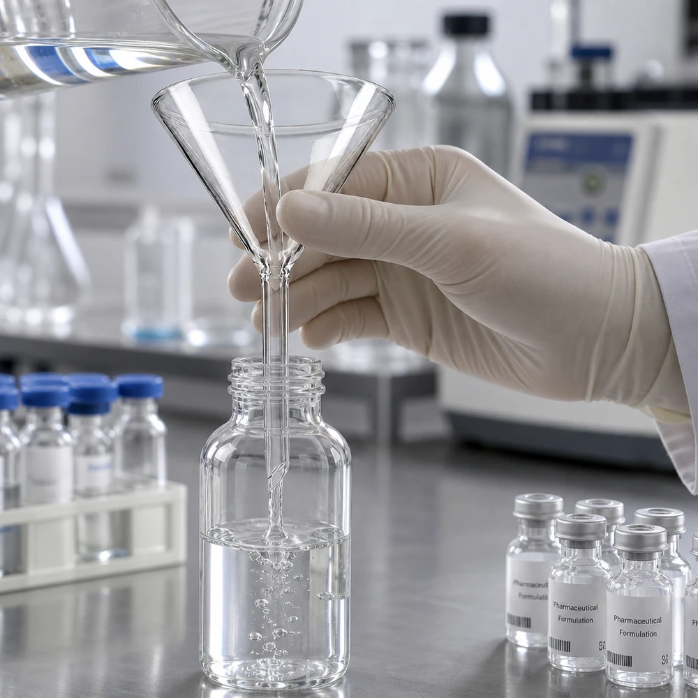 Entonnoir de laboratoire transparent 75mm en verre borosilicaté avec tige courte pour un soutirage propre des liquides