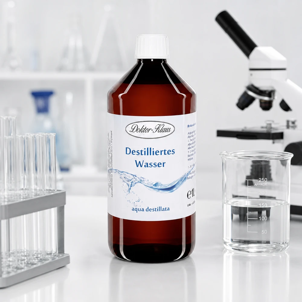 Eau distillée Doktor Klaus - Aqua dest 1 litre en bouteille PET Eau distillée Doktor Klaus - Aqua dest 1 litre en bouteille PET
